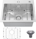 Drop In Kitchen Sink 20x16", 18 Gauge Stainless Steel Sink, 3D Embossed Surface by Beleeb