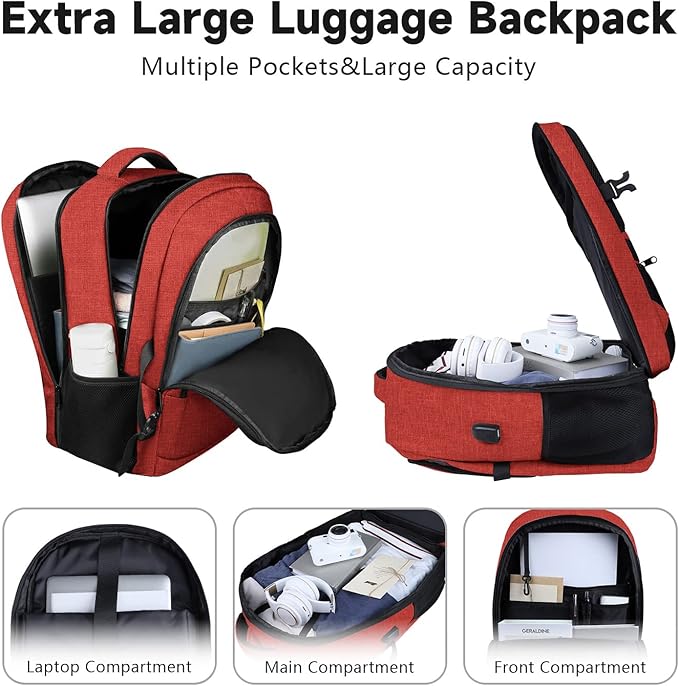 Lapsouno Large Backpack, Travel Laptop Backpack, Carry on Backpack, Sturdy 17 - Image 2