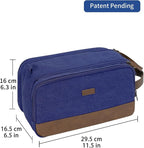 WANDF Toiletry Bag for Men Travel Toiletry Organizer Canvas and Leather Dopp - Image 8