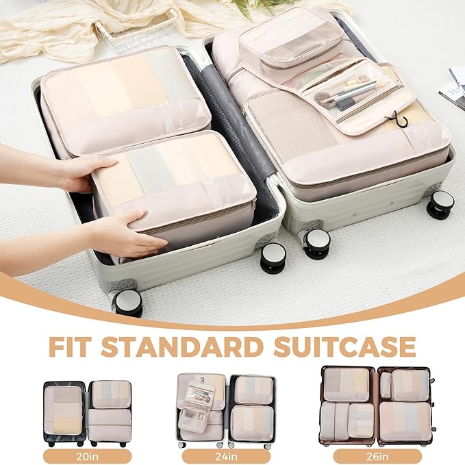BAGAIL 9 Set Packing Cubes Luggage Packing Organizers - Image 7