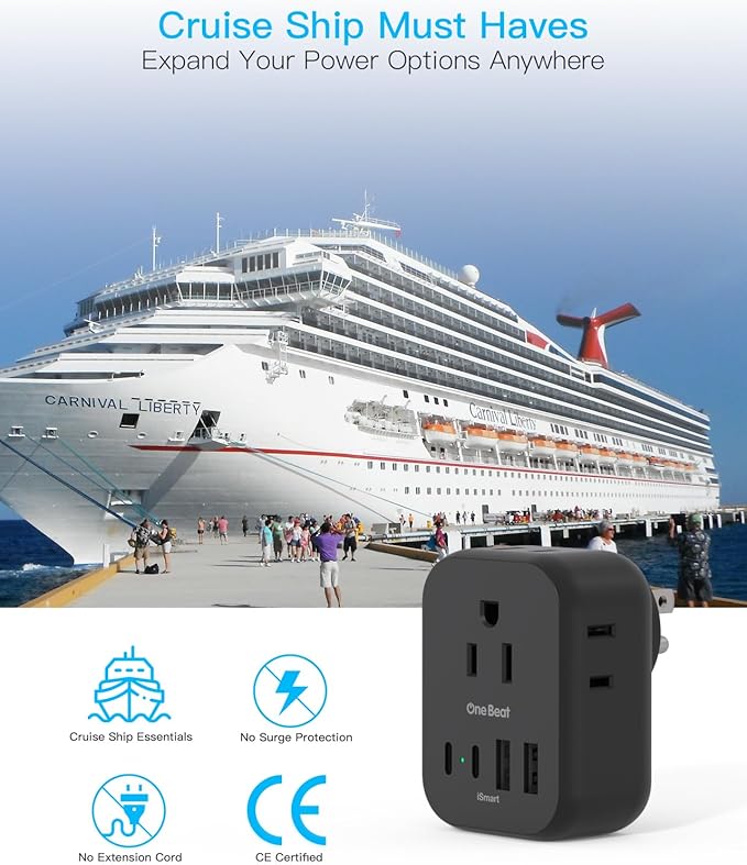 Travel Cruise Ship Essentials, Travel Plug Adapter - Image 5