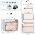 CUBETASTIC Hanging Travel Toiletry Bag, Transparent 3 Comparment Small Travel - Image 6
