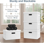 Medium 15" 21 Quart Collapsible Stackable Storage Bins - Image 4