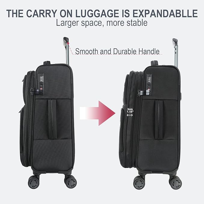 KROSER Softside Expandable Carry On Luggage - Image 5