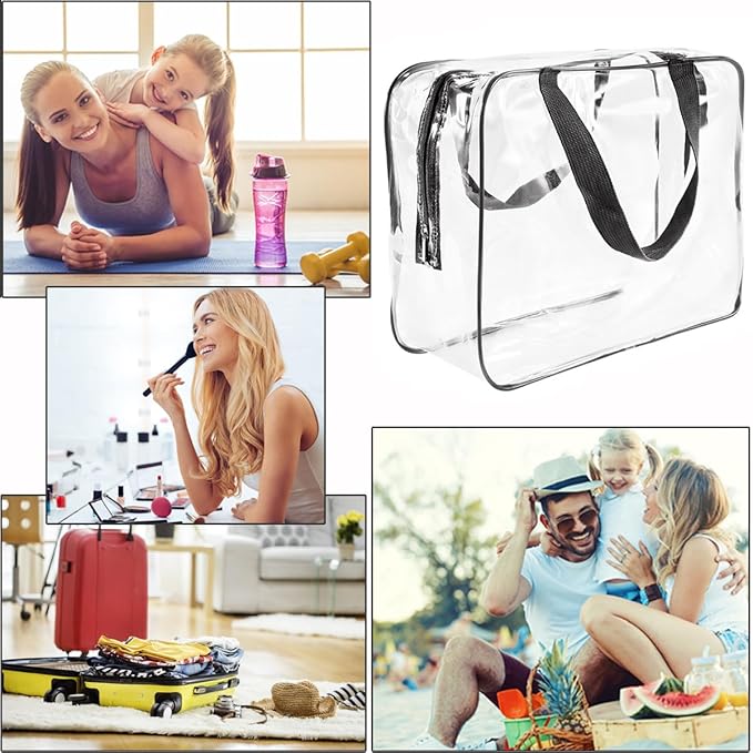 2Pcs Crystal Clear PVC Travel Toiletry Bag Kit - Image 4