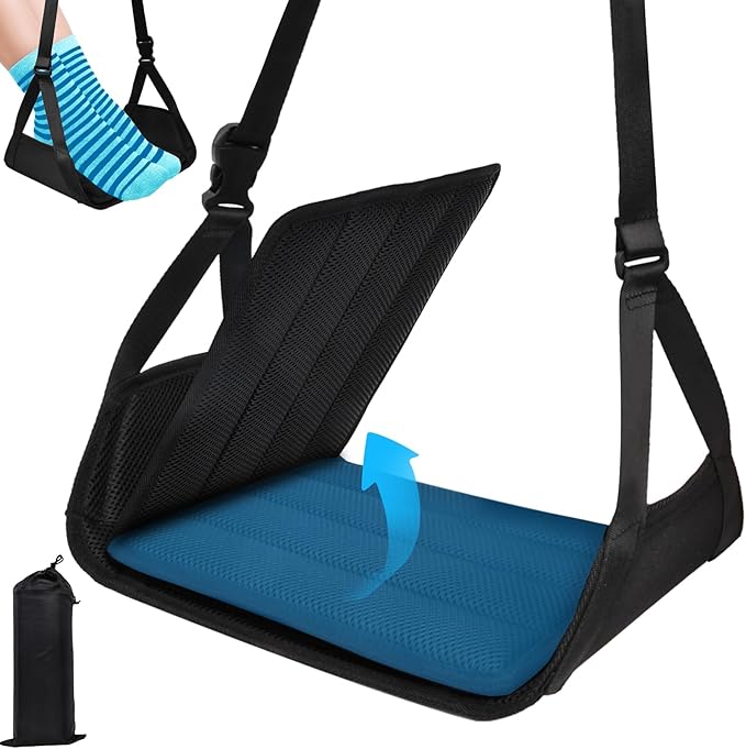 Airplane Foot Hammock （ Memory Foam） 2 in 1 Removable Support Pad， Portable by Unknown