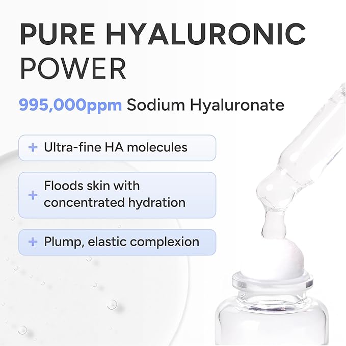 Pure Hyaluronic Melting Snowball Capsule (8ea) – 99.5% Pure Hyaluronic Acid – One Capsule Delivers 1.6 Bottles Worth of Serum Hydration – For Sensitive Skin, Freeze-Dried Format