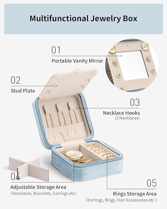 Vlando Travel Gifts 2025, Travel Jewelry Case - Image 4