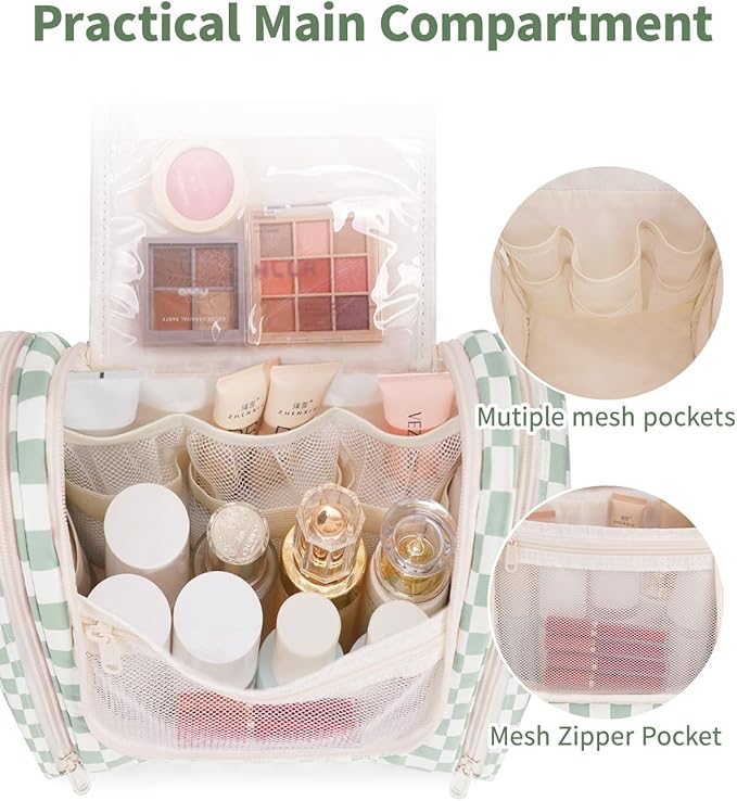Narwey Hanging Toiletry Bag for Women Travel Makeup Bag Organizer Toiletries - Image 3