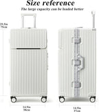 feilario 30in Super Large Captain Aluminum Frame Hardside Spinner Wheels Luggage - Image 2