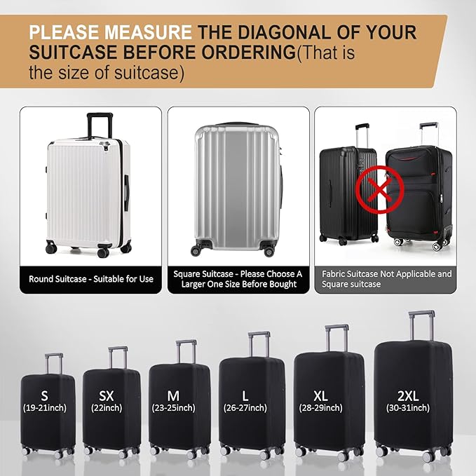 Travel Luggage Cover Suitcase Protector Scratch-Resistant Fit 19-31 Inch - Image 4