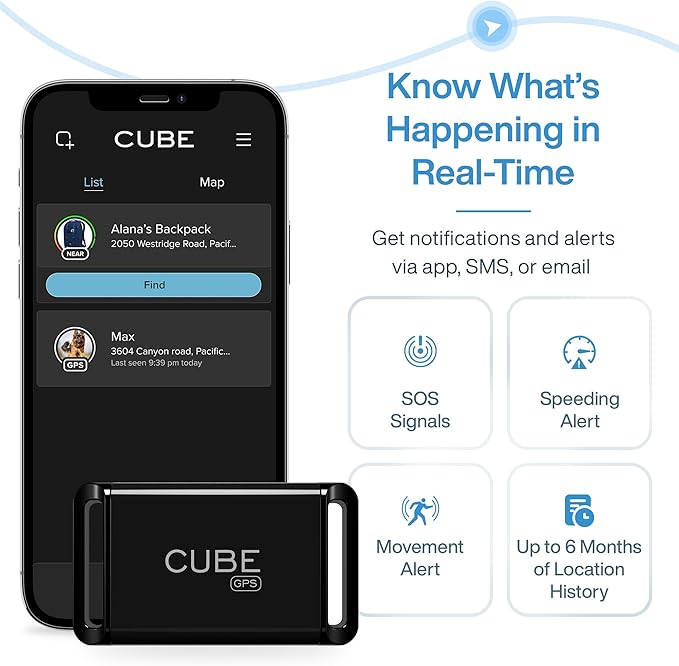 Cube GPS Tracker for Vehicles Assets Kids, Mini GPS Trackers for Dogs, Car - Image 5