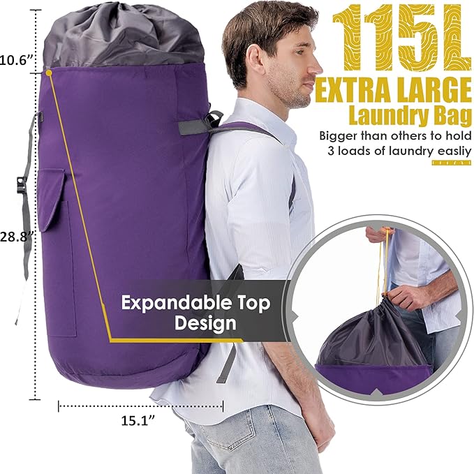 College Laundry Bag Extra Large Heavy Duty, Dorm Laundry Bag - Image 3