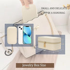 Small Travel Jewelry Case With PU Leather, Sturdy And Smooth Gold Metal Zipper - Image 3