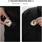 Metal 2 Compartment Pill Organizer Travel Friendly Portable Compact Pill Box - Image 5