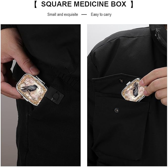 Metal 2 Compartment Pill Organizer Travel Friendly Portable Compact Pill Box - Image 5