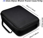 Juntan 10 Slots Hard Watch Travel Case, Portable Nylon Zipper Storage Organizer - Image 3