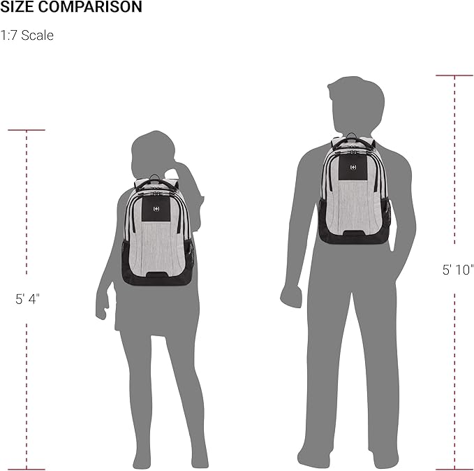SwissGear Cecil 5505 Laptop Backpack, Heather Grey - Image 6