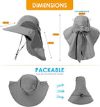 Womens Sun Hat UV Protection, Foldable Waterproof Wide Brim Bucket Hats - Image 7