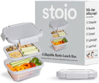 STOJO Collapsible Bento Box, Leak-Proof, Microwave & Dishwasher Safe, Premium by stojo