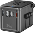 Universal Travel Adapter 35W PD Fast Charging Offers 3 USB-A Ports, 2 USB-C by URJD