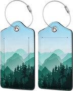 2 Pcs Cute Green Mountain Luggage Tag - Image 4