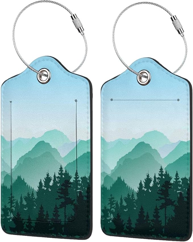 2 Pcs Cute Green Mountain Luggage Tag - Image 4