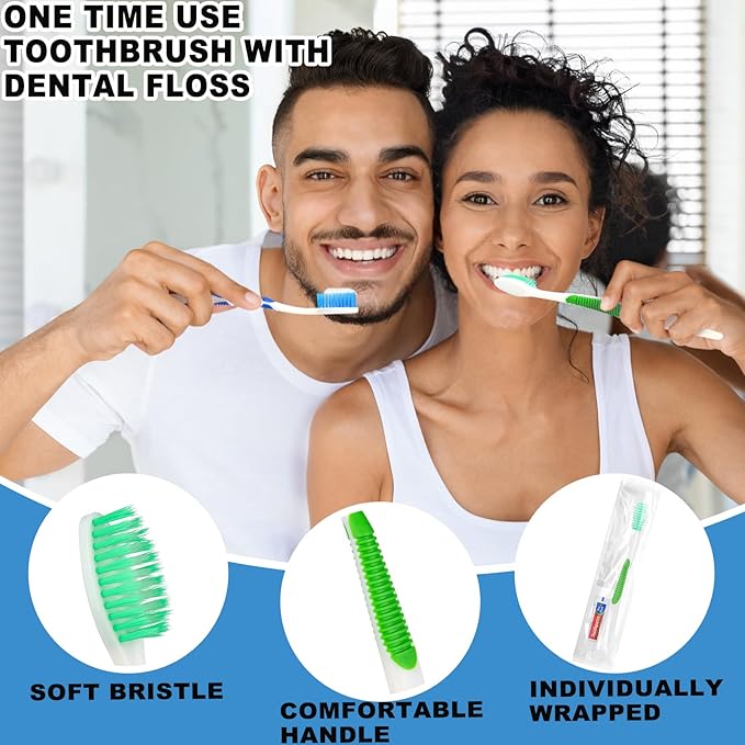 Disposable Toothbrushes with Toothpaste and Floss - Image 2