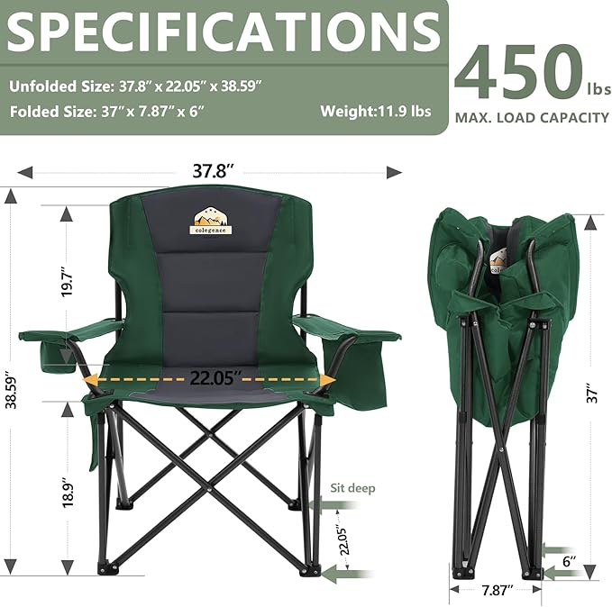 Oversized Folding Camping Chairs - Image 3