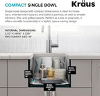 KRAUS Standart Pro 14 -inch Undermount Single Bowl 16 Gauge Stainless Steel Bar - Image 7