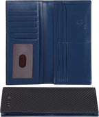 VISOUL Mens Leather Long Checkbook Bifold Wallets by VISOUL