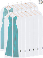 BALEINE 60'' Translucent Garment Bags, 12 Packs PEVA Dress Bag by BALEINE