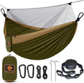Camping Hammock with Net, Portable Lightweight Double Hammocks with Tree Straps by QEVOOON