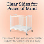 Foundations Chelsea Slatted Metal Compact Daycare Crib, Compact Mini Size - Image 3