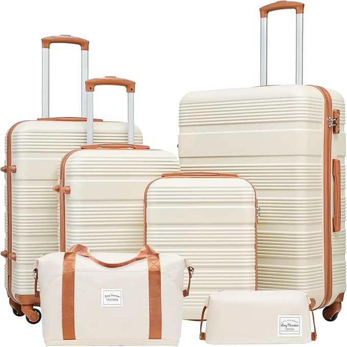 LONG VACATION 6 Piece ABS+PC Hardshell Luggage Set by LONG+VACATION
