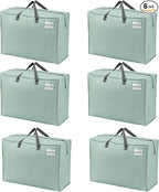 VENO 6 Pack Heavy Duty Moving Bags, Storage Bags, Packing Supplies, Top Zipper by Veno