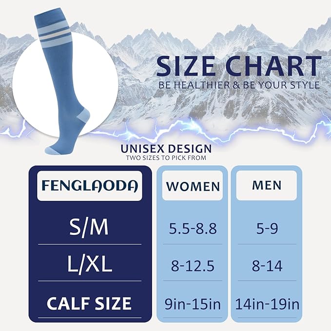 fenglaoda 8 Pairs Compression Socks - Image 2