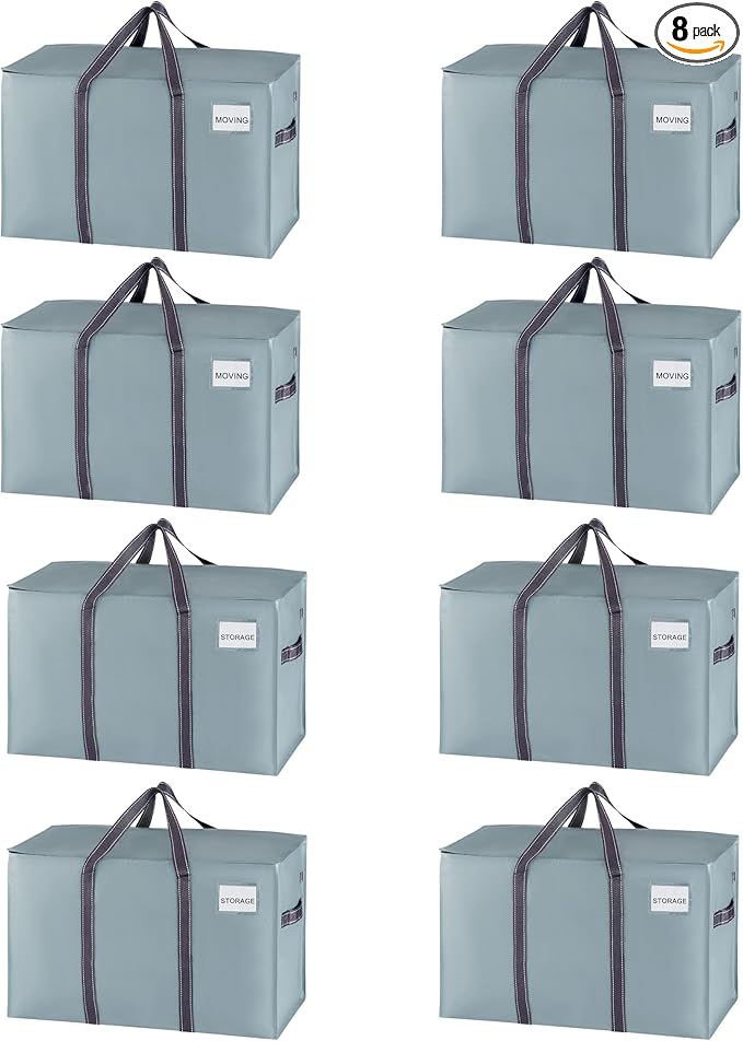 VENO 8 Pack Moving Bags, Heavy Duty, Moving Boxes Alternative, Packing Storage by Veno