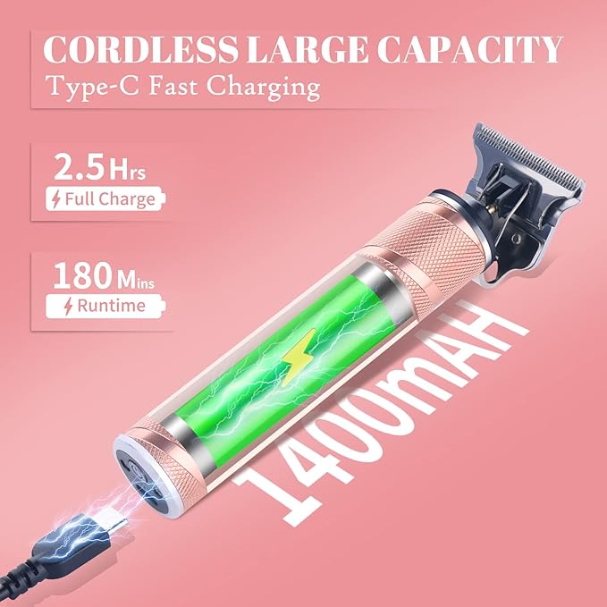 Ufree Hair Trimmer for Women, Bikini Trimmer Electric Razors Shaver for Women Grooming, Waterproof Hair Clippers Hair Cutting Kit, Gifts for Women (Rose Gold)
