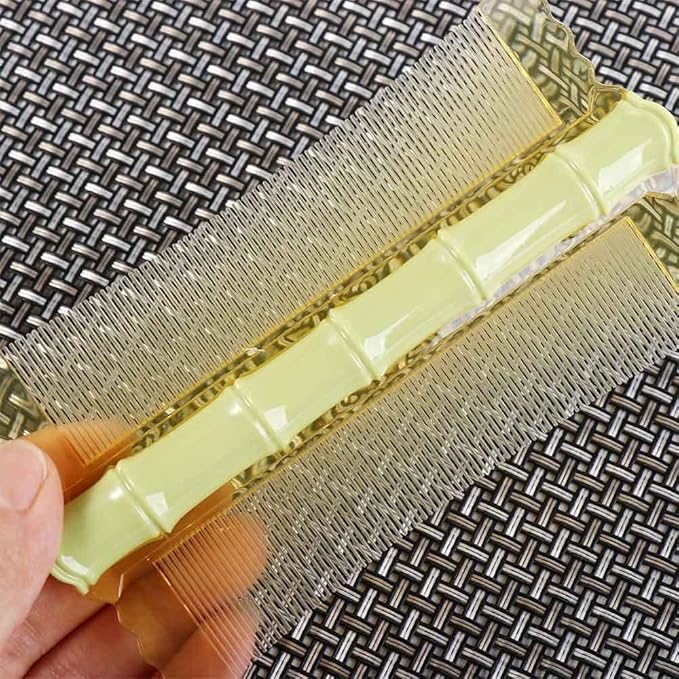 Green Double-Sided Comb Anti-Static Fine-Tooth Pin Hair Comb With Handle Super Dense Tooth Drain Dandruff Hair Comb Hair Styling Tool Accessories Hair Combs Styling Tools and Appliances