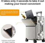 Zipperless Luggage, Polycarbonate Aluminum Hardshell, Expandable Carry-On - Image 4