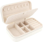 DesignSter Travel Jewelry Box, PU Leather Portable Jewelry Case, Small Jewelry by DesignSter