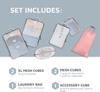 Large Packing Cube Set with See Through Mesh- Compression Packing Cubes Travel - Image 2