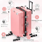 Krute Aluminum Frame Luggage 28 Inch TSA Lock No Zipper Luggages Checked - Image 4