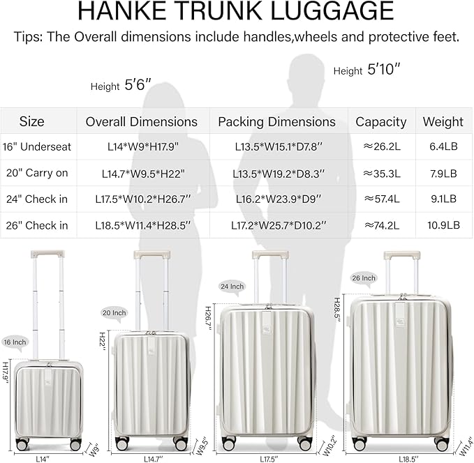 Hanke 16 Inch Underseat Carry On Luggage - Image 3