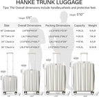 Hanke 26 Inch Large Luggage Suitcase Top Opening Aluminum Frame Travel Luggage - Image 4