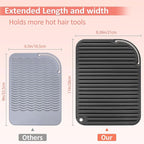 Quccefods Heat Resistant Mat Large Silicone Hot Hair Tools Holder for Curling Irons Flat Iron Hair Straightener Mat Portable Vanity Pad Accessories/Organizer