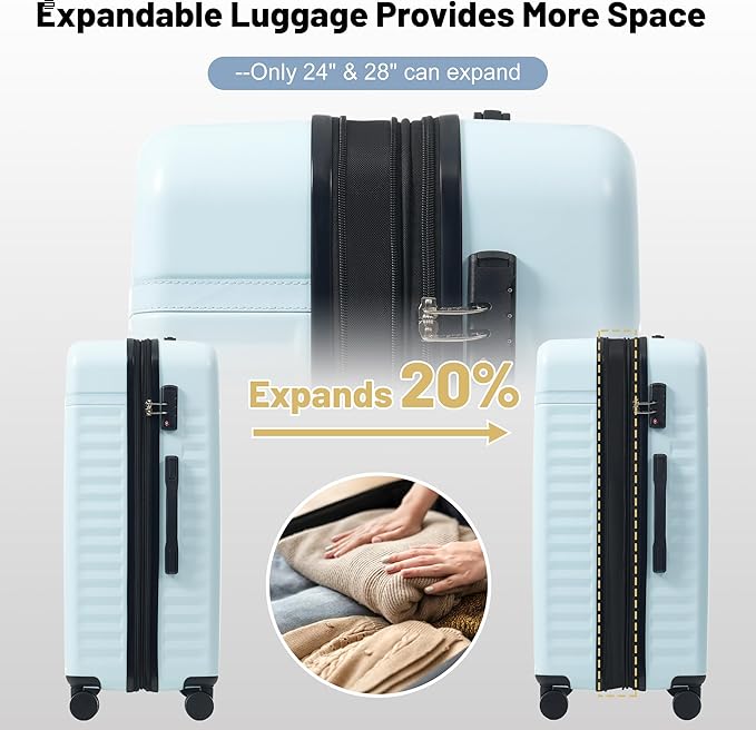 Merax Luggage Sets Front Opening, 2 Piece Hardshell Suitcase - Image 7