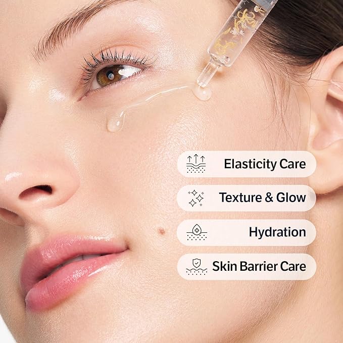 Intensive Collagen Care Duo | for Fine Lines, skin elasticity care & Dry Skin | Silk Peptide Intensive firm-looking-looking/Plump-looking Ampoule & Retinol Capsule Cream | Korean Skincare