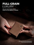 LORZOR Wallet for Men with Metal Card Holder, Pop Up Wallet, Finest Full Grain - Image 3
